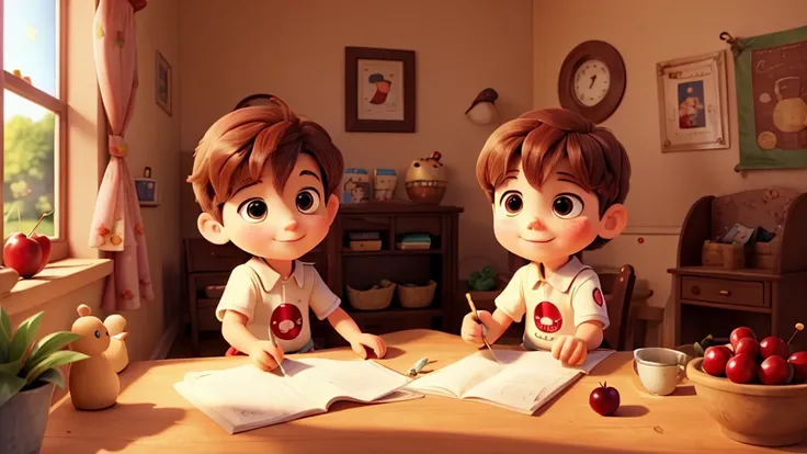 In a sunny nook, young Tommy, with eyes like stars, discovered the joy of counting cherries. he counted from one to ten, creating a delightful memory in their cheerful home.