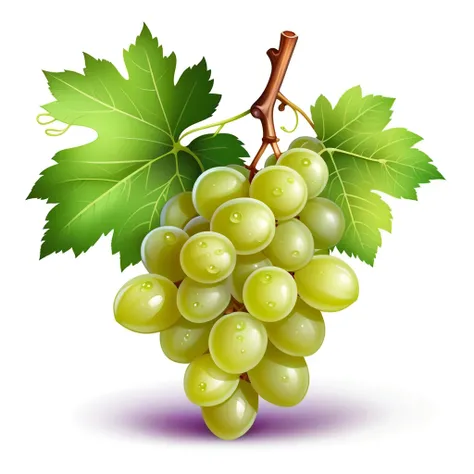 realistic grape, black background, cartoon style