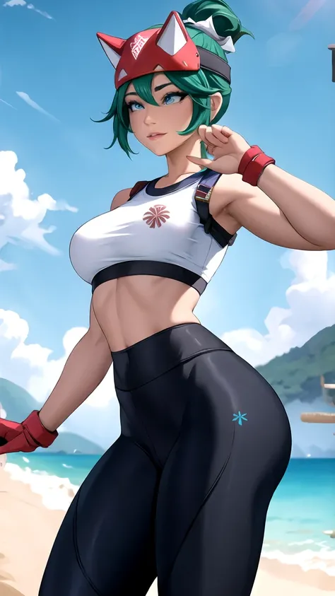 masterpiece:1.4, Best Quality
Kirkiko, Side angle, life, croptop, yoga pants
 