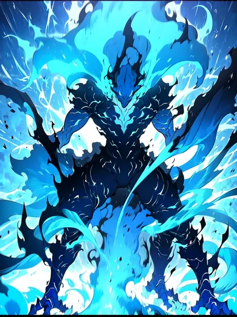 Closeup of a man with a blue and black wyvern on dark background, standing on all fours, soft skin, furry, unchanged background, completely blue tail, league of legends concept art, official splash art, fist game concept art, splash art, , League of Legend...