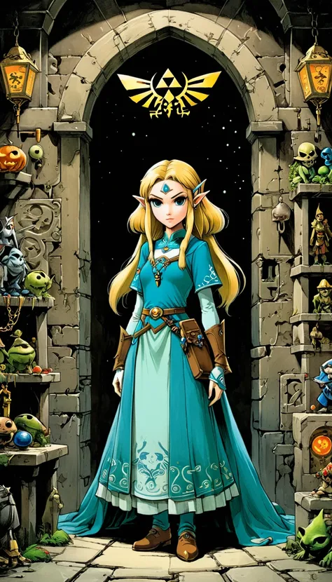 whole body, The Legend of Zelda game characters, Zelda Comics, Princess, Zelda character ff, Ian Macks style, Chen Taimei, Fashionable clothing design, Horror Dungeon Description, Jean Baptiste Monge, academia