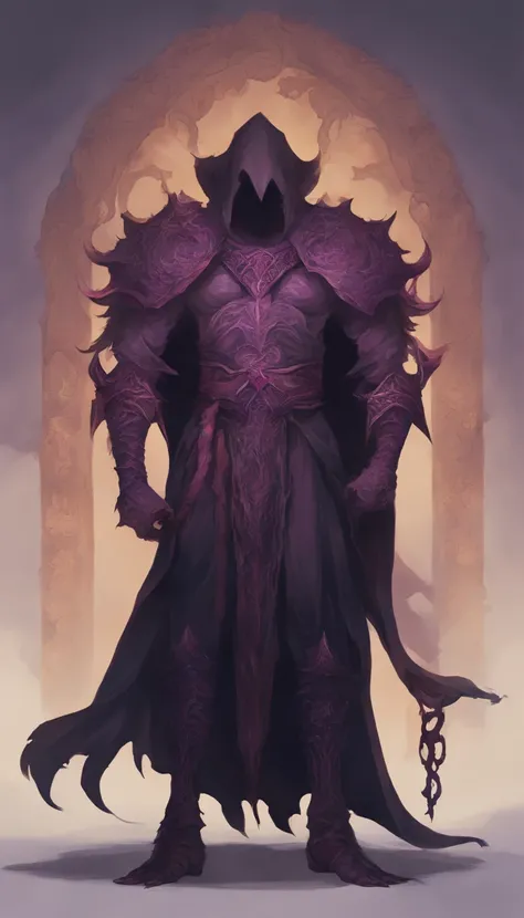 Mind flayer，Inspired by Dungeons & Dragons，Full body concept art illustration of Mind Flayer。The character has human-like proportions，tall、slim and muscular。The character has 4 tentacles extending from its chin，Light purple skin，Almost Blue。The character i...