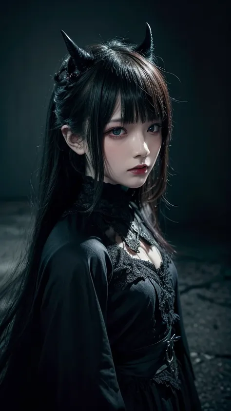 (Highest quality,high resolution:1.2),(dark,threatens:1.1),(bad luckな:1.1),(devil,devil,Lucifer:1.1),(devil的な:1.1) Highest quality, Very detailed, realistic, portrait photography, 暗くてCreepy atmosphere, glowing eyes, Spiritual Creatures, UNFORGETTABLY美しい, P...