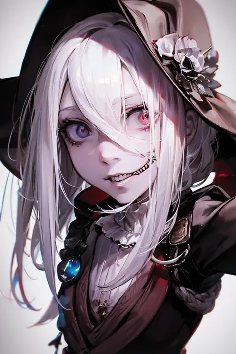 the centered portrait of cannibalism skeleton woman from bloodborne.