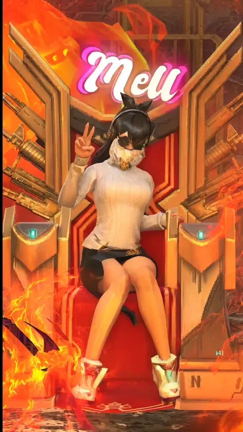 there is a woman sitting on a chair in a game, tranding on pxiv, badass pose, kda, tracer in a skintight dress, most strongest pose, sitting in a gilded throne, sit on throne, , overwatch style, pinup of tracer from overwatch, evil pose, from overwatch, 2 ...