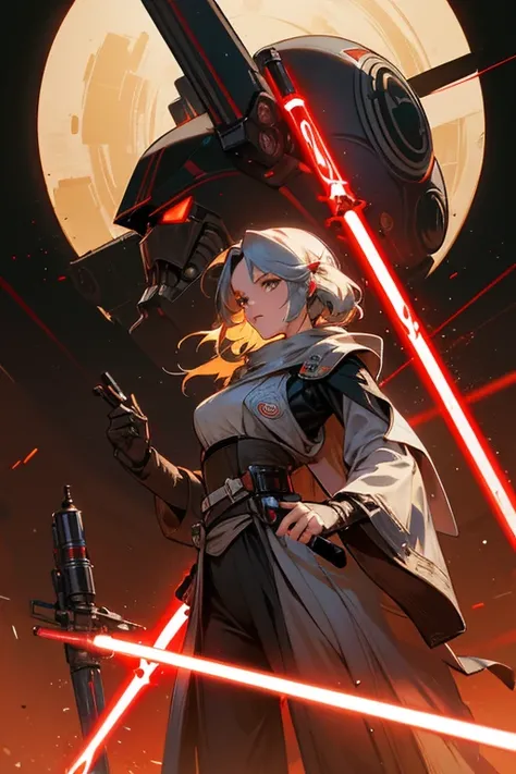 Extremely beautiful, clockwork, star wars, jedi, sith, droid, robot, monster, alien, lightsaber, beam laser, laser guns, war robots, more fancy weapons, new technologies.