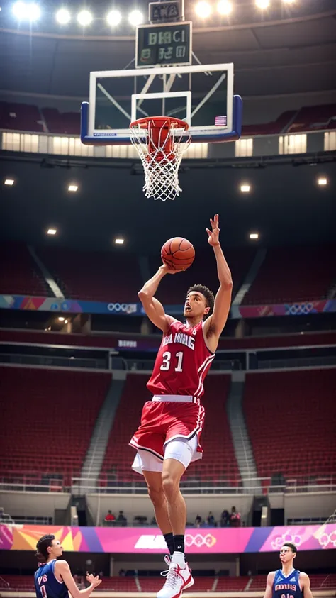 Basketball is being played on the Olympic stage