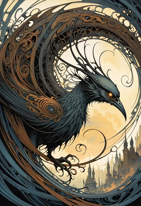 Aaron Horkey&#39;s painting depicts，Mysterious Landscape Photography,Luminous oil painting style，IncRedible futuristic images appear on the Miracle Stone，Mystery Book Cover Art, There is a lot of suspense, Dark, atmosphere, Dark "Imagine a vast desolate sp...