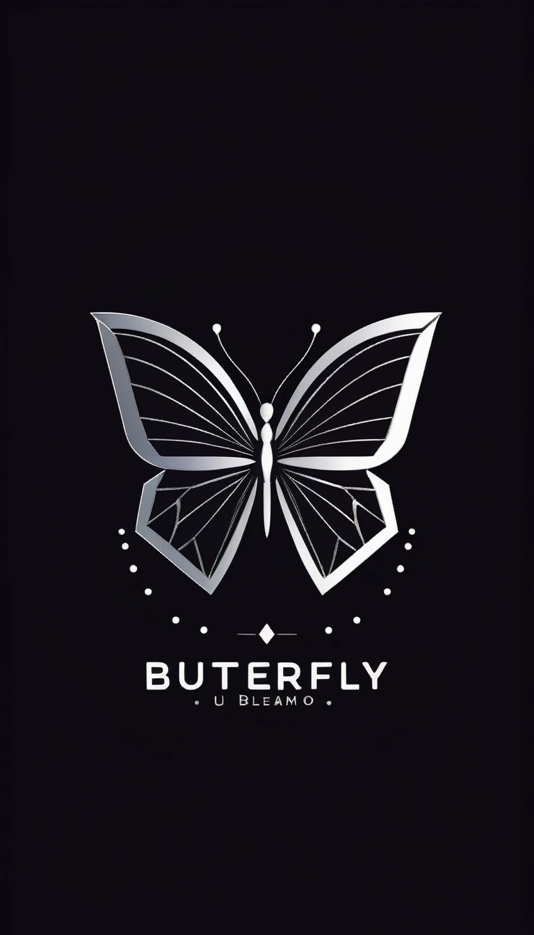 Basic logo of a butterfly with diamond, geometric, abstract, modern, like a vector, minimalistc