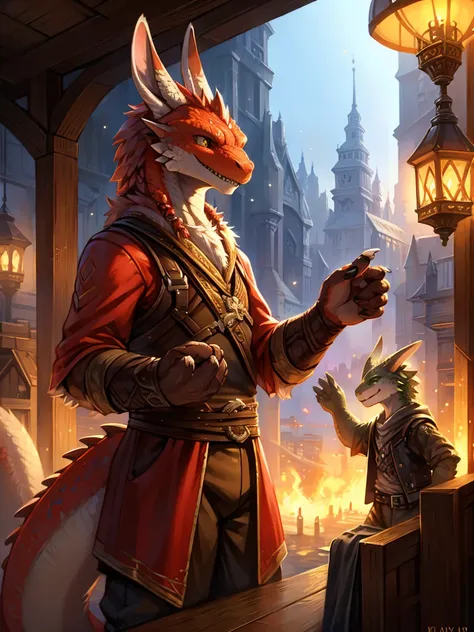 A fantastic atmosphere , rabbit Adventurers , with realistic dragon