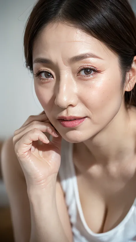 RAW Photos, Japanese actresovie Scenes, Drama, 最high quality, Aunt in a bold dress, (((70-year-old woman))), (((Wrinkles around the eyes:1.4))), (Photorealistic:1.4), Gravure quality, Photorealistic, (Beautiful and realistic Japanese:1.3), Realistic Skin, ...