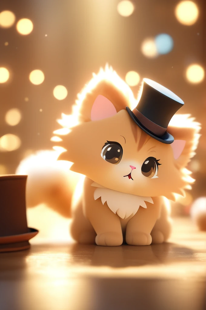 cinematic film still Cute puffy Cats, HD, 3d, . shallow depth of field, vignette, highly detailed, high budget, bokeh, cinemascope, moody, epic, gorgeous, film grain, grainy, Victorian, top hat