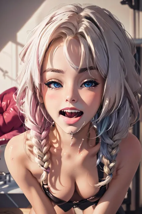 1girl, blonde hair, eyelashes, hair over one eye, blue eyes, big lips, ultra-detailed, high quality, highres, absurdres, best quality, best quality, long hair, bright pupils, tall female, pink lips, extremely detailed, bare feet