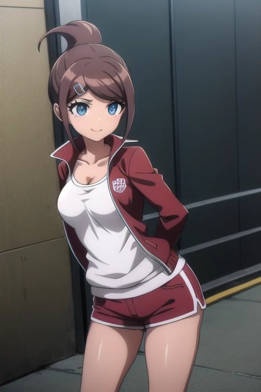 masterpiece,high resolution,8k,detailed anatomy (17-year-old girl,danganronpa,aoi asahina,aoi asahina,brown skin,brown hair,pony...