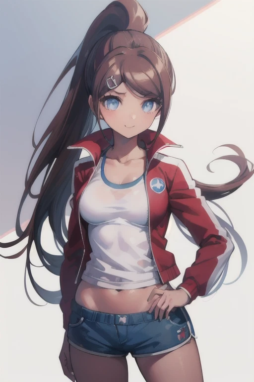 masterpiece,high resolution,8k,detailed anatomy (17-year-old girl,danganronpa,aoi asahina,aoi asahina,brown skin,brown hair,pony...