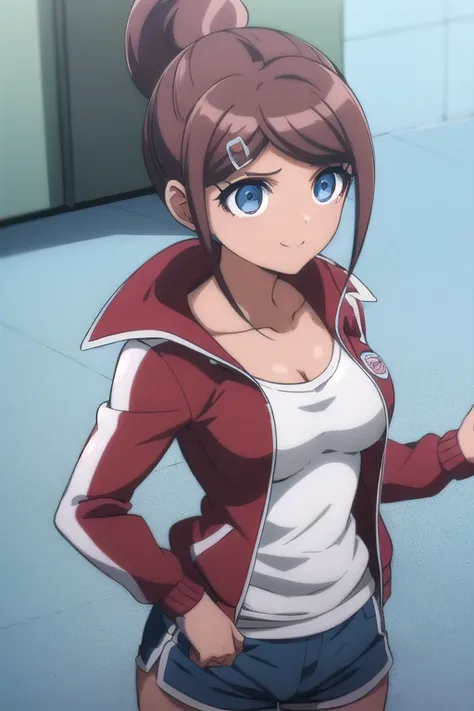 masterpiece,high resolution,8k,detailed anatomy (17-year-old girl,danganronpa,aoi asahina,aoi asahina,brown skin,brown hair,pony...