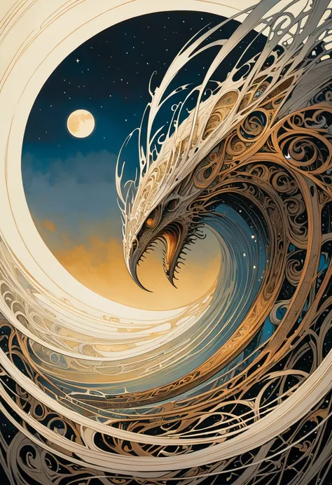 Aaron Horkey&#39;s painting depicts，Mysterious Landscape Photography,Luminous oil painting style，IncRedible futuristic images appear on the Miracle Stone，Mystery Book Cover Art, There is a lot of suspense, Dark, atmosphere, Dark "Imagine a vast desolate sp...