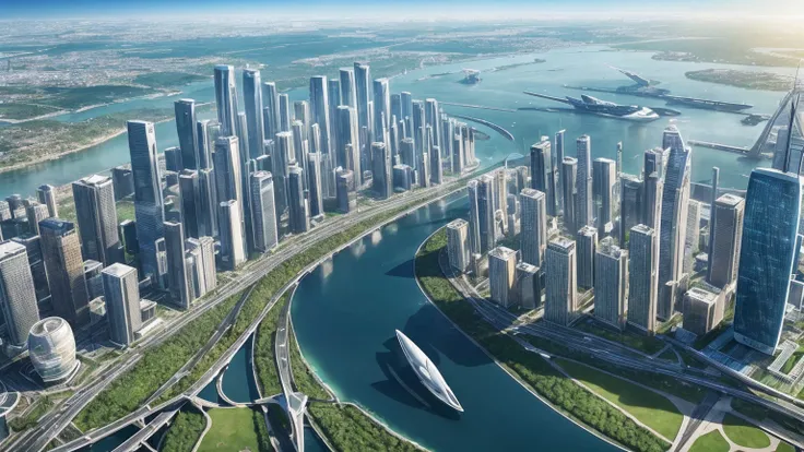 (Best quality,4K,8K,A high resolution,Masterpiece:1.2),Ultra-detailed,(Realistic,Photorealistic,photo-realistic:1.37),Futuristic floating city,Futuristic technology,Huge urban high-tech tablet platform,Airship,Floating in the sky,Futuristic city,Small airs...