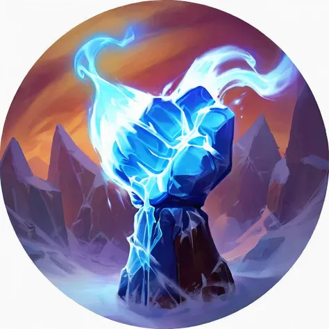 icons, I want a cold fist, with ice fog
