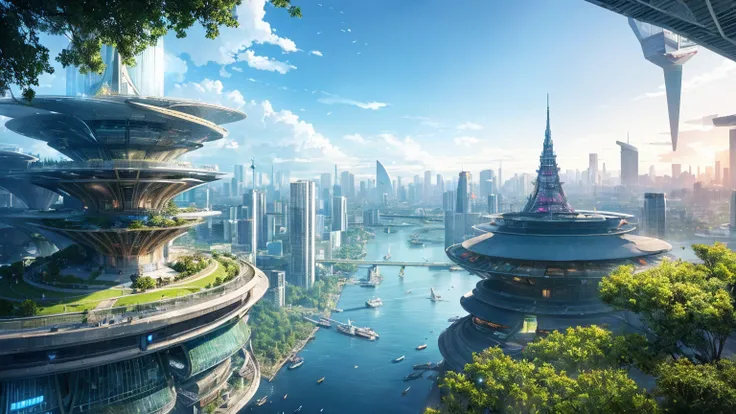 (Best quality,4K,8K,A high resolution,Masterpiece:1.2),Ultra-detailed,(Realistic,Photorealistic,photo-realistic:1.37),Futuristic floating city,Futuristic technology,Huge urban high-tech tablet platform,Airship,Floating in the sky,Futuristic city,Small airs...