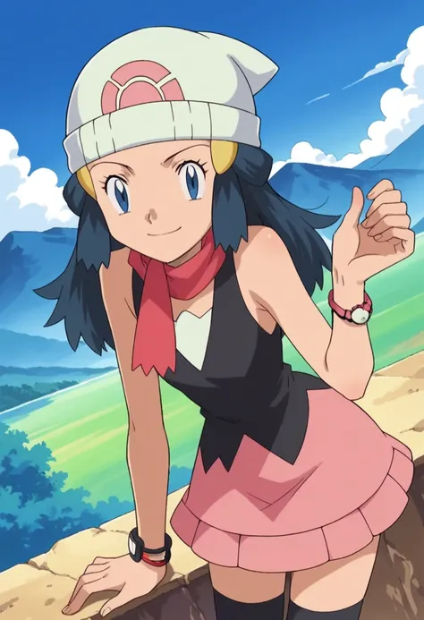 score_9, score_8_up, score_7_up, source_anime, pokemondawn, pokemon dawn, black hair, blue eyes, sidelocks, long hair,, bare sho...