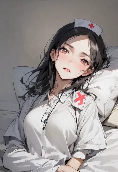 lying、School、In the nurse&#39;s office、bed、Girl、Girl、Short、Younger、Lower school year、Baby Face、flat chest、Dynamic Angle、masterpiece、best quality、ultra-detail、Great Khan、The air conditioner is broken、Summer sunshine、Miniskirt、Panties、Spreading legs、Looks ho...