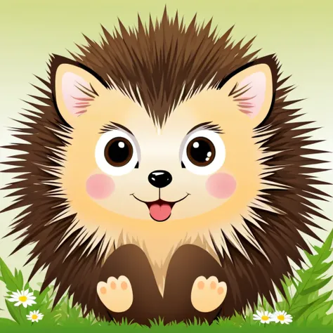 Hedgehog,cute,front,vector,An illustration,No background