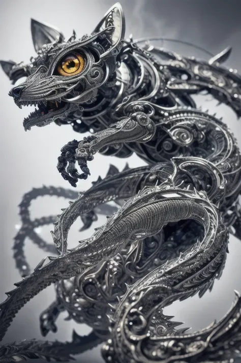 to8contrast style, a cute smoky kitten made out of metal, (cyborg:1.2), ([tail | detailed wire]:1.3), (intricate details), hdr, (intricate details, hyperdetailed:1.2), cinematic shot, Vignette, centered, by Stray game, (the most beautiful portrait in the w...