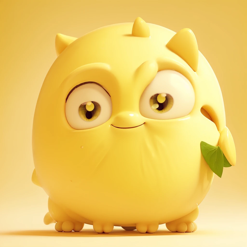 Yellow
   A cute yellow cartoon with big eyes and a cheerful grin, as sweet as a lemon . The character of lemon  has a smooth, shiny yellow color scheme and a playful demeanor. This adorable character is designed in the style of pixcar animatiom