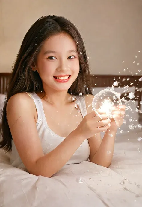 11 years old、professional lighting、squirting、smile、(masterpiece:1.3), (8k、highest quality:1.4), (highest quality, high resolutio...