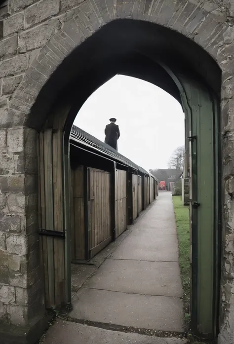 Leaving air raid shelter 