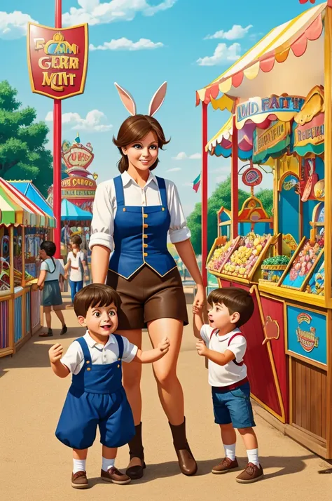 You could create a cartoon of a mother rabbit forcing her son to the fair.