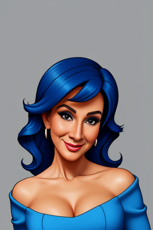 cartoon of a woman with a big nose and a blue dress, caricature style, cartoon artstyle, cartoon digital art, in cartoon style, caricature!!!, cartoon digital painting, cartoon art, digital art cartoon, in style of digital illustration, caricature illustra...