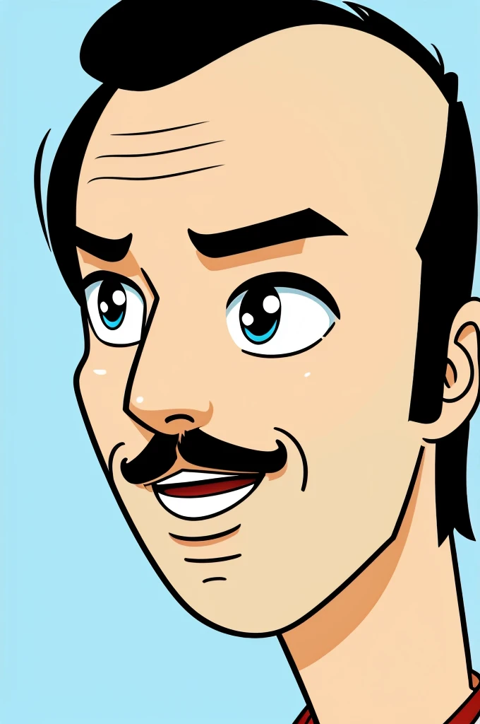 Man with perverted look in cartoon style 