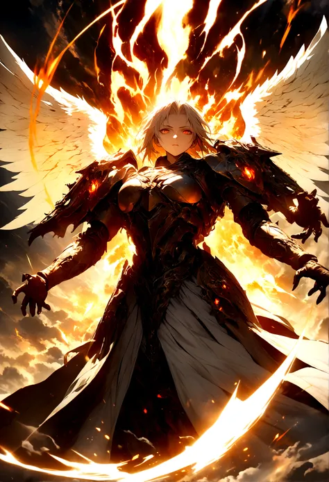 Guardian angel and the divine flame, amazing and impactful image, very detailed and impeccable, 4K definition