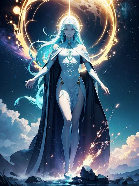 NEX Genesis, the beginning of everything, is the primordial force from which all creation emanates. He stands like a colossus on the threshold of time, your presence imbued with the serenity of the sky blue, evoking the immensity of the firmament and the p...