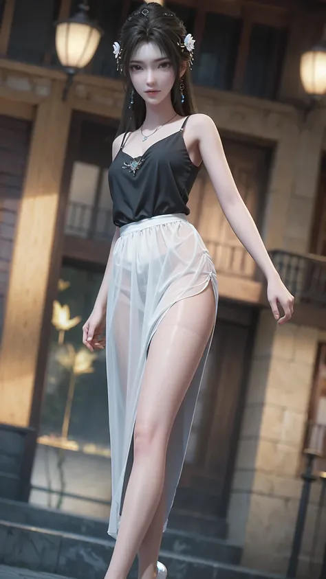 ((whole body)), ((From below)), Clear face, Pretty Face, 8K, masterpiece, original photo, best quality, detail:1.2),lifelike, Extremely detailed CG unified 8K wallpapers, Depth of Field, lamp, lens flare, Ray Tracing, (Extremely beautiful face, Beautiful l...