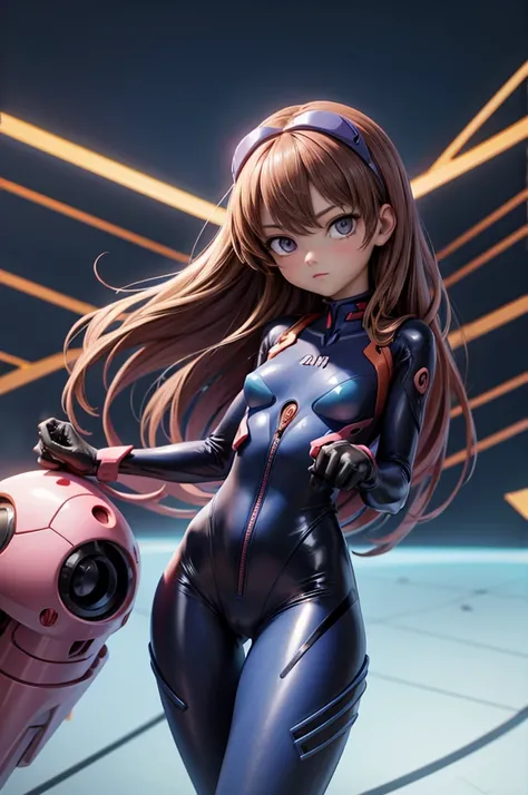 2 Girl, Stunning proportions, Evangelion Suit, Skin Fit Blue Bodysuit
