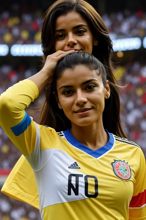 Woman with the Colombia national team shirt and with the name Luz