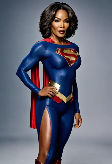 angela bassett supergirl; hd. photograph, ((realism)), extremely high quality raw photograph, ultra detailed photograph, sharp f...