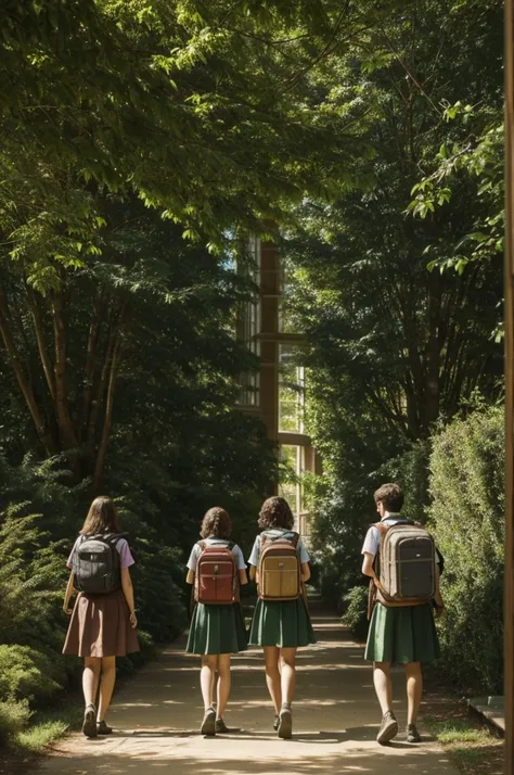 The three friends are on an adventure searching for information in the library and parts of a giant green school and they are looking for a trophy. 