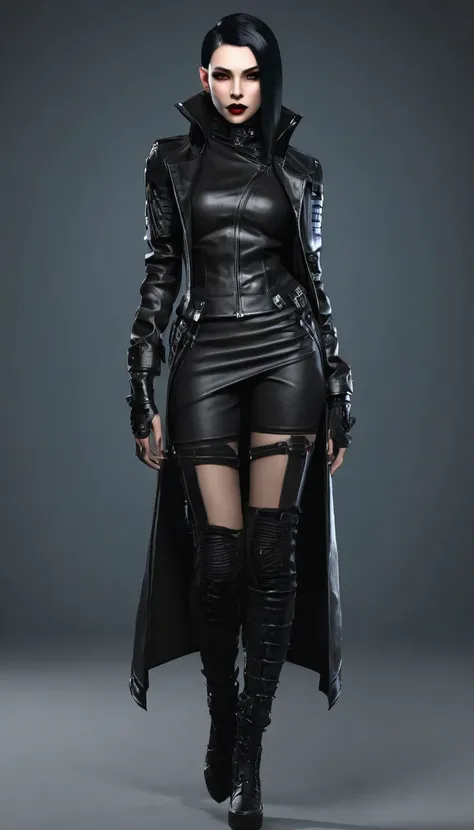 create a full body  character and clothing items from vampire clans in modern times and create modern and cyberpunk fashion. fro...