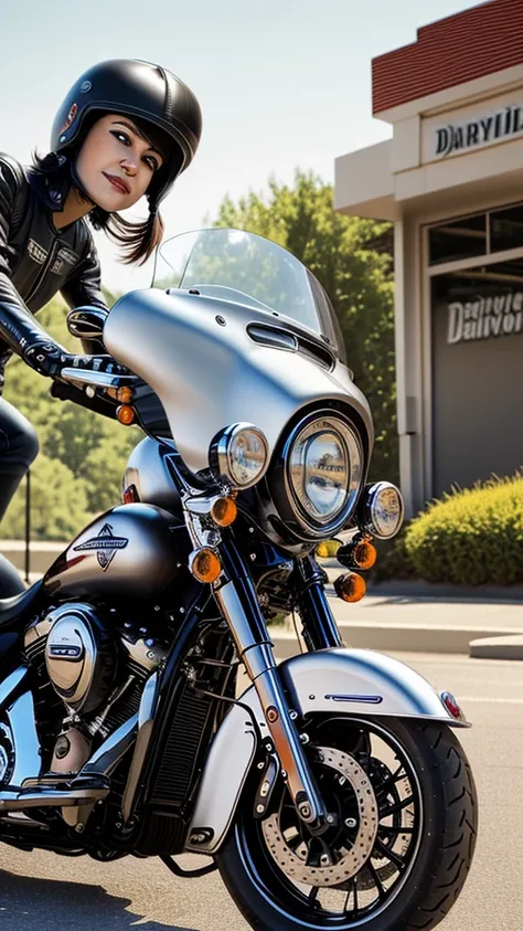 there is a motorcycle parked in front of a gas station, harley davidson motorbike, harley davidson, shot with sony alpha 1 camera, motorcycle, shot with sony alpha, shot on leica sl2, shot on canon eos r 5, shot on canon eos r5, taken with sony a7r camera,...