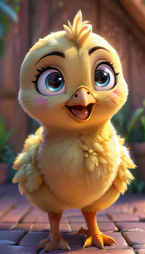 cute chick, cartoon, cute eyes, looking at viewer, icon