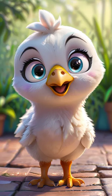 cute chick, cartoon, cute eyes, looking at viewer, icon