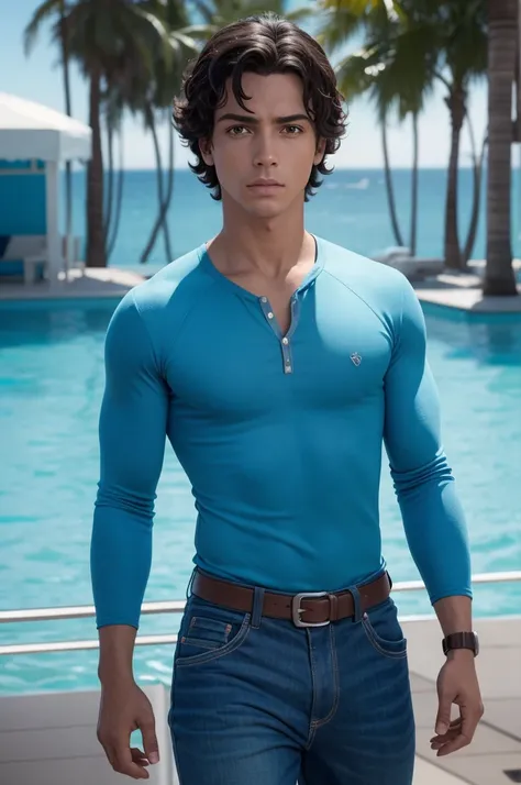 Character Blu from the film Rio as a human
