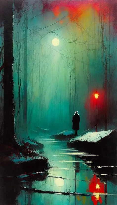 loneliness(art inspired by Bill Sienkiewicz). oil painting)