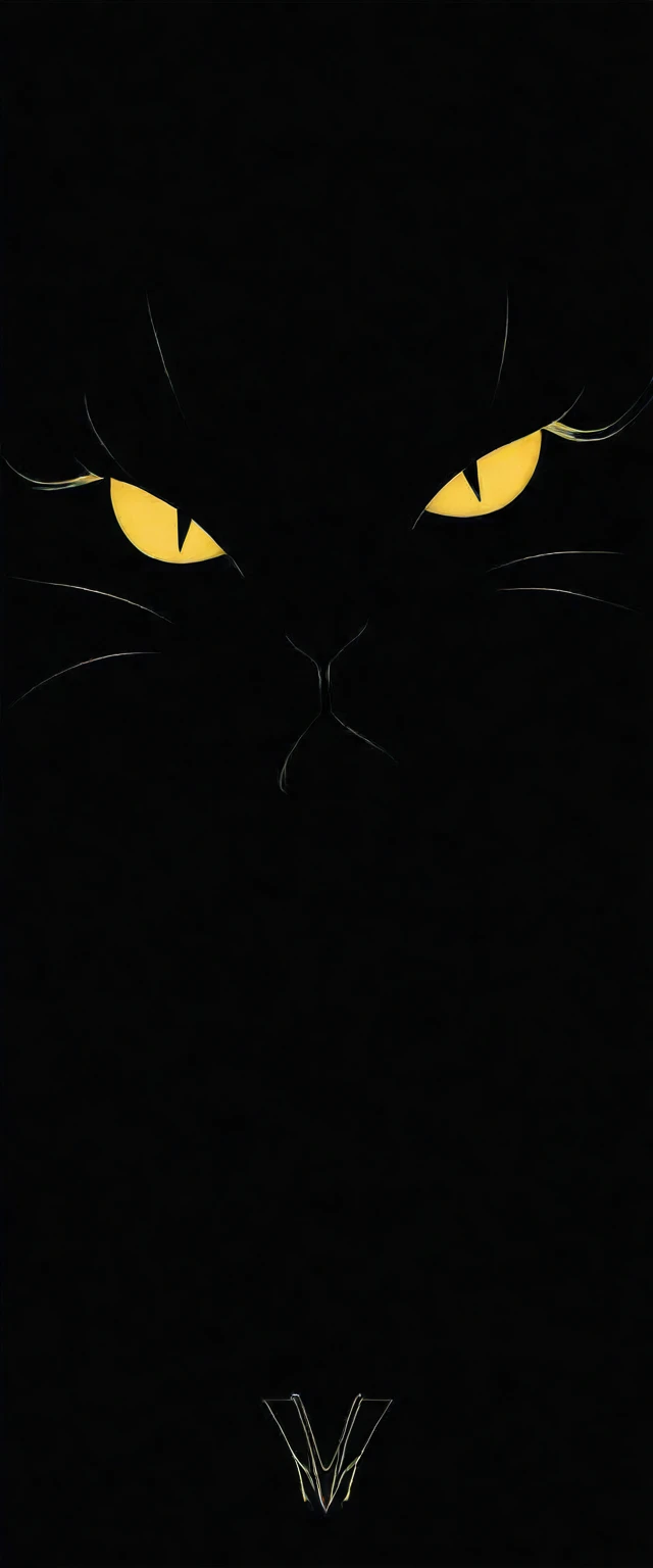 only angry cat eyes on black background