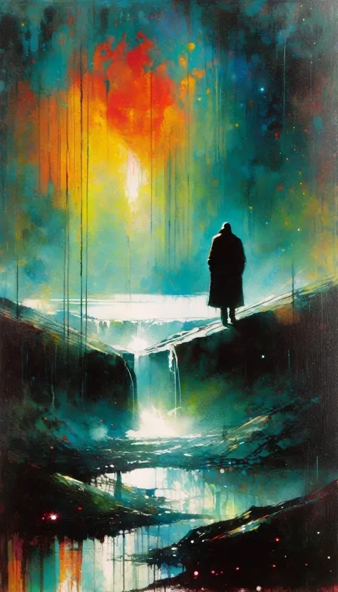 loneliness(art inspired by Bill Sienkiewicz). oil painting)