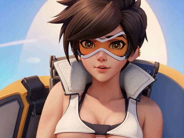 You are having sex with Tracer from Overwatch for her first porn. gangbang. naked. nude. slut. small_boobs. pornstar nsfw